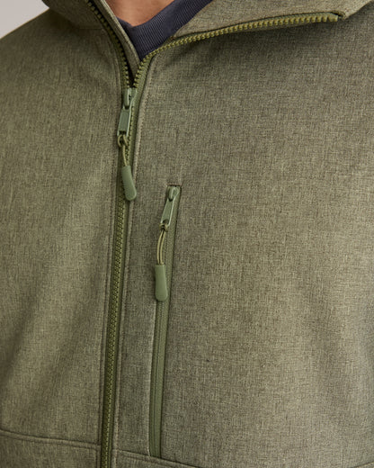 Softshell Fleece-Lined Full-Zip Hooded Jacket - XS / Heather Shady Charcoal