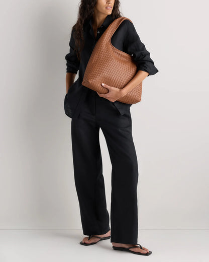 Elodie Handwoven Shoulder Bag - One Size / Black