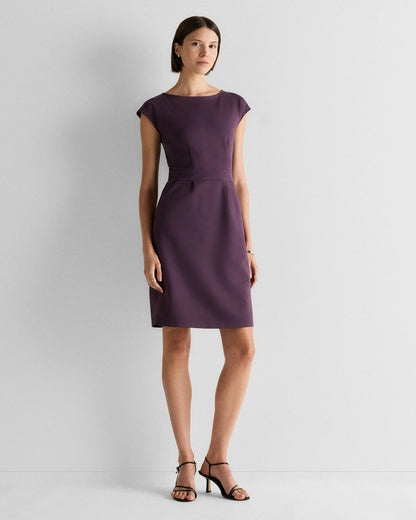 Ultra-Stretch Ponte Cap Sleeve Dress - XS / Ruby Red