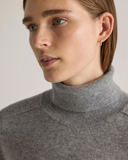 Mongolian Cashmere Turtleneck Sweater - XS / Heather Grey