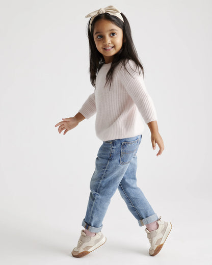 Washable Cashmere Fisherman Tunic Sweater - 2T / Ivory