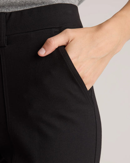 Ultra-Stretch Ponte Tapered Cargo Pants - XS / Black