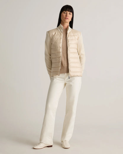 Mixed Media Down and Cashmere Jacket - XS / Oatmilk
