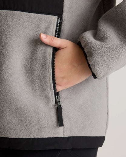 Polar Fleece Full-Zip Jacket - XS / Gravel/Bold Black