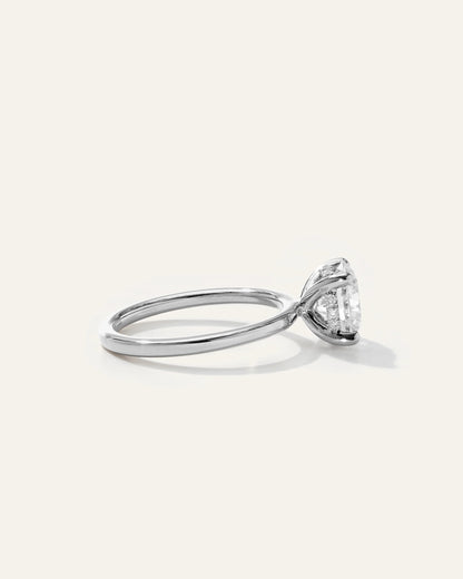 Lab Grown Diamond Round Petite Hidden Halo Engagement Ring - 2ct - 4 / Yellow Gold