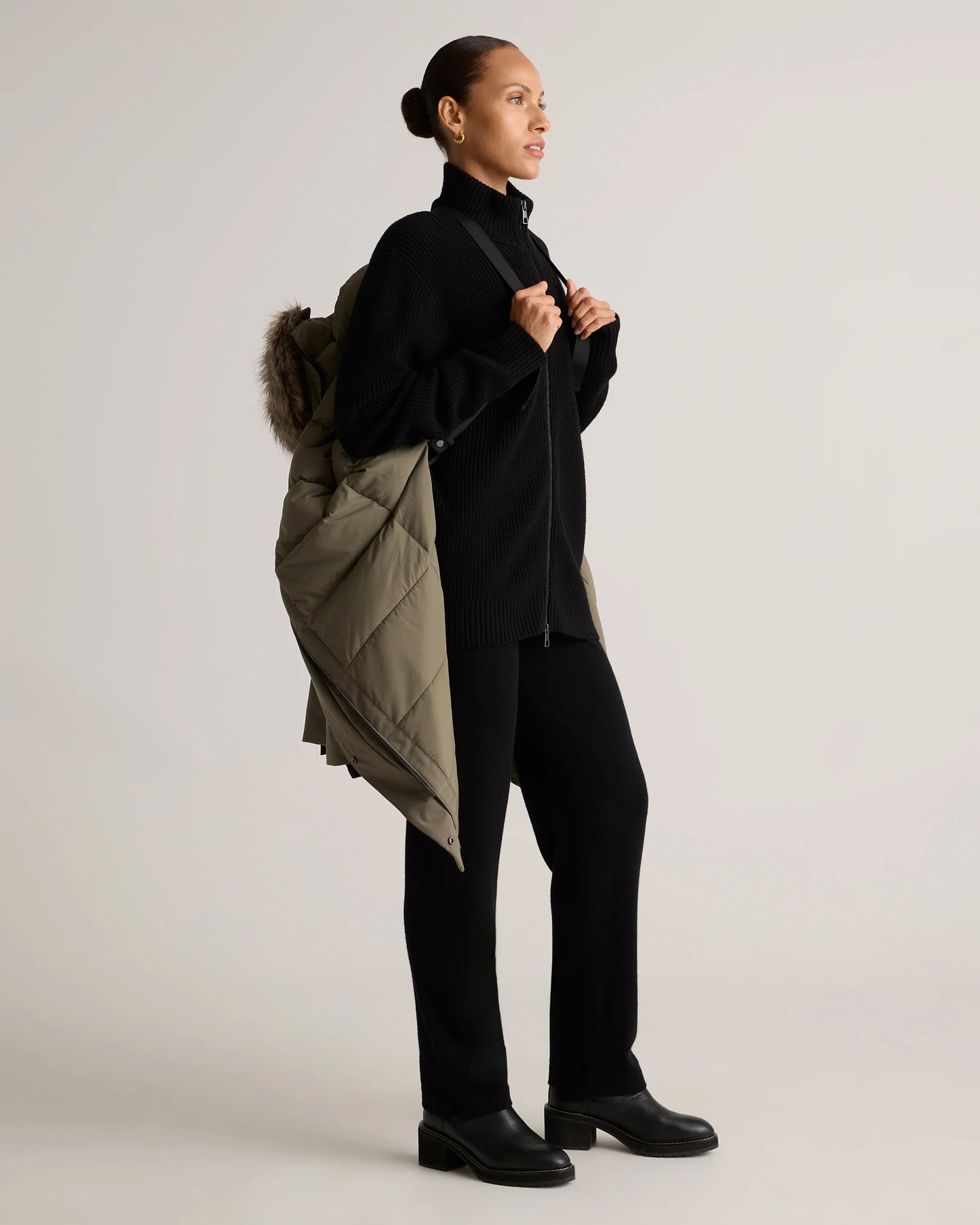 Responsible Down Hooded Long Parka - XS / Storm Blue