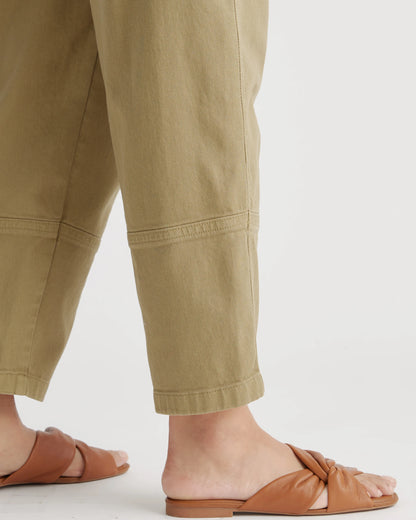 Organic Stretch Cotton Twill Barrel Pants - 0 / Olive