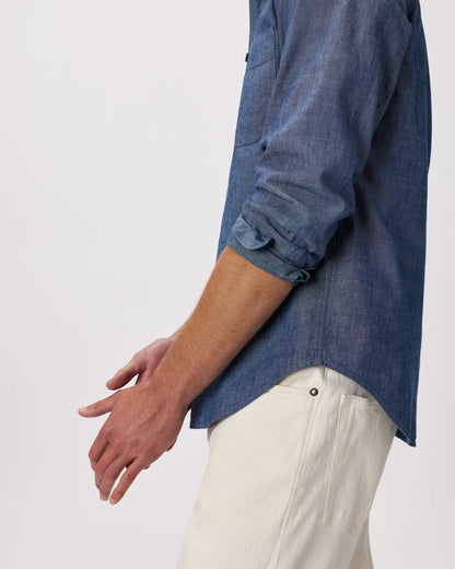 100% Organic Chambray Long Sleeve Shirt - S / Light Chambray
