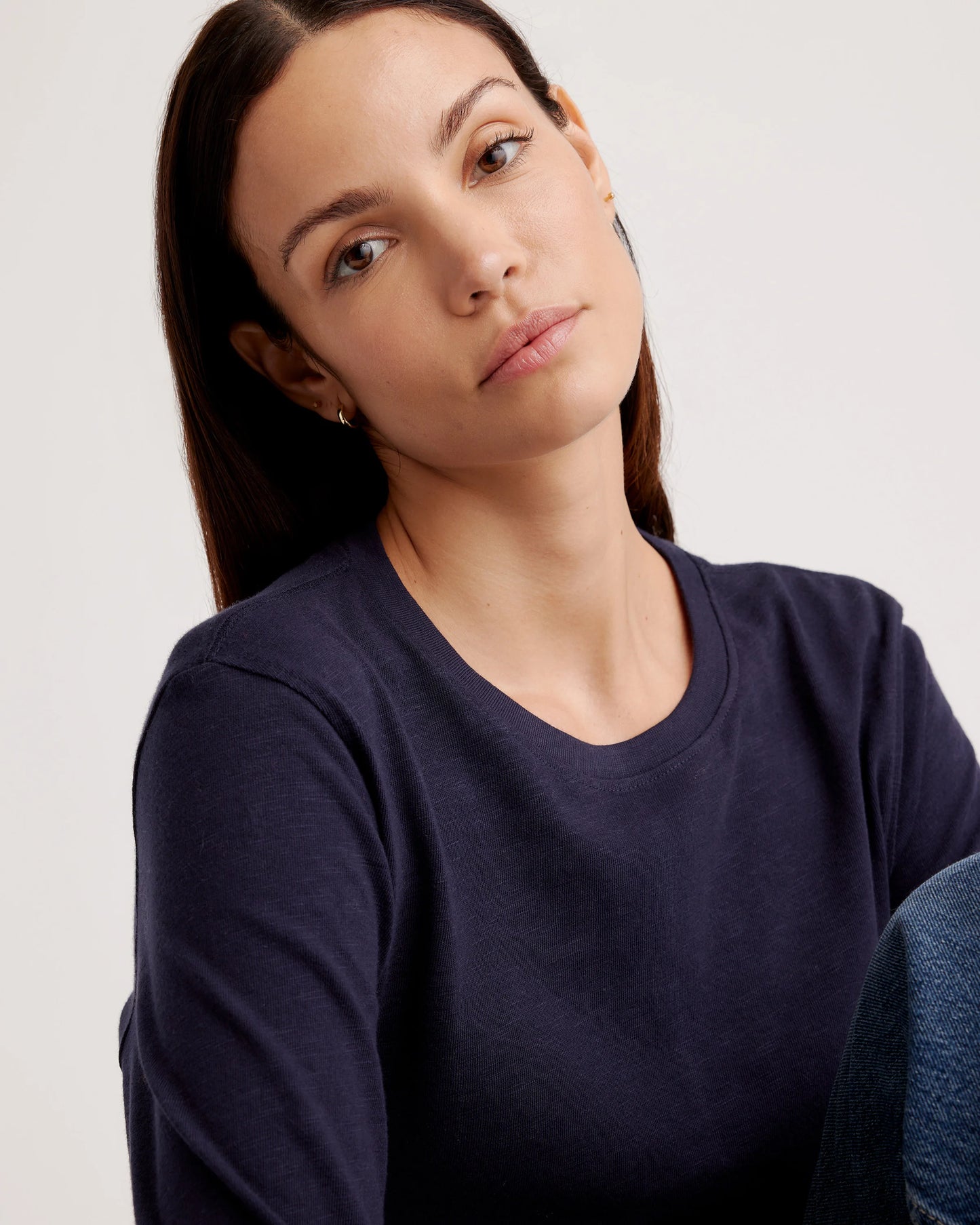 100% Organic Cotton Slub Long Sleeve Tee - XS / Smoked Thyme Green