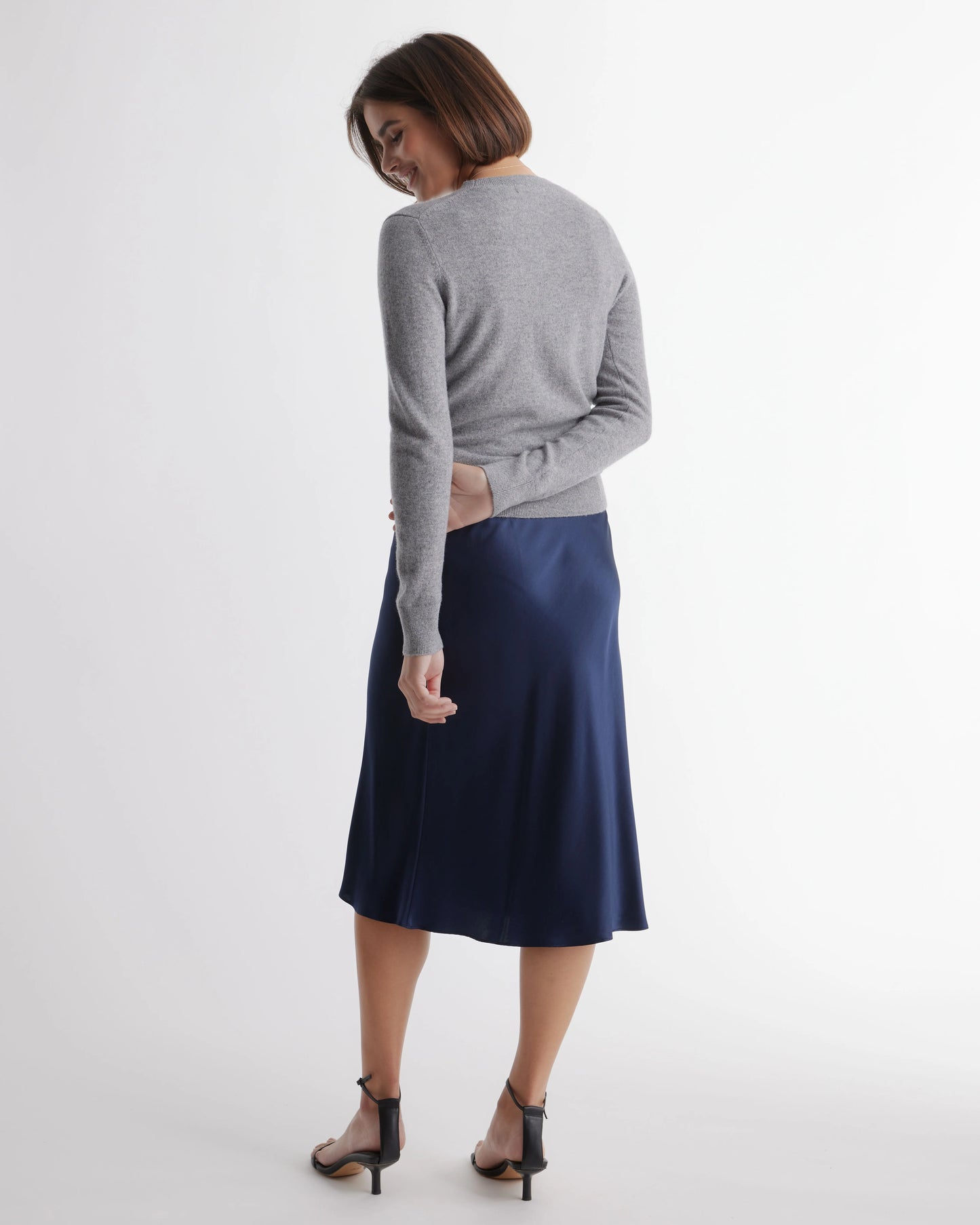 100% Washable Silk Skirt - XS / Champagne