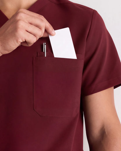 AeraFlex 3-Pocket Scrub Top - S / Bold Black