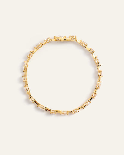 14K Gold Lab Grown Diamond Mixed Shape Tennis Bracelet - 6.5" / Yellow Gold