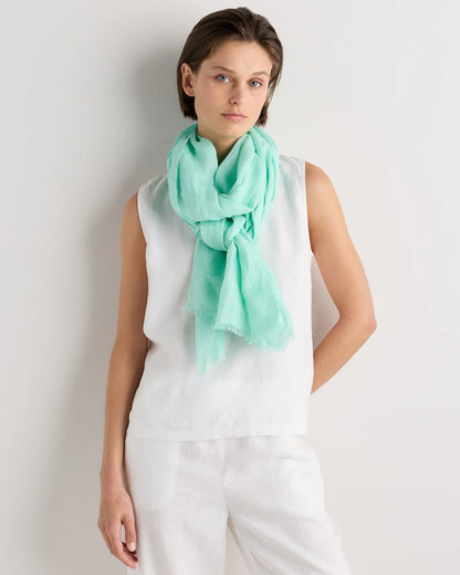 100% European Linen Scarf - One Size / Porcelain Blue