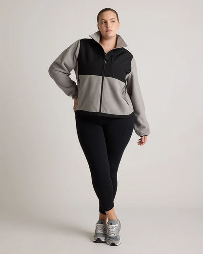 Polar Fleece Full-Zip Jacket - XS / Gravel/Bold Black