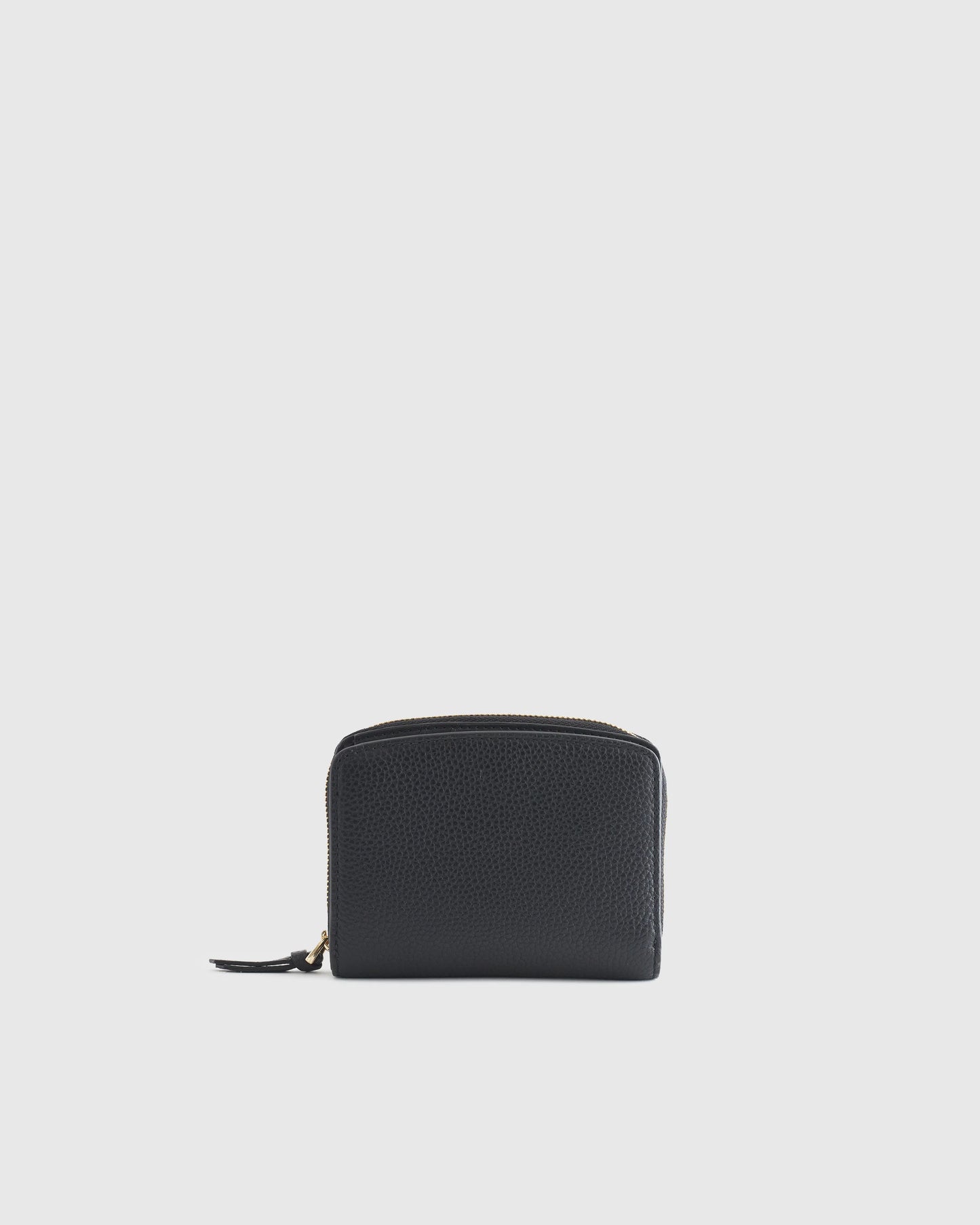 Italian Pebbled Leather Compact Wallet - One Size / Cognac