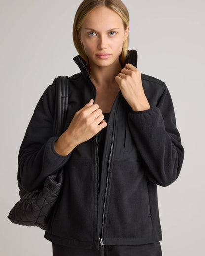 Polar Fleece Full-Zip Jacket - XS / Gravel/Bold Black
