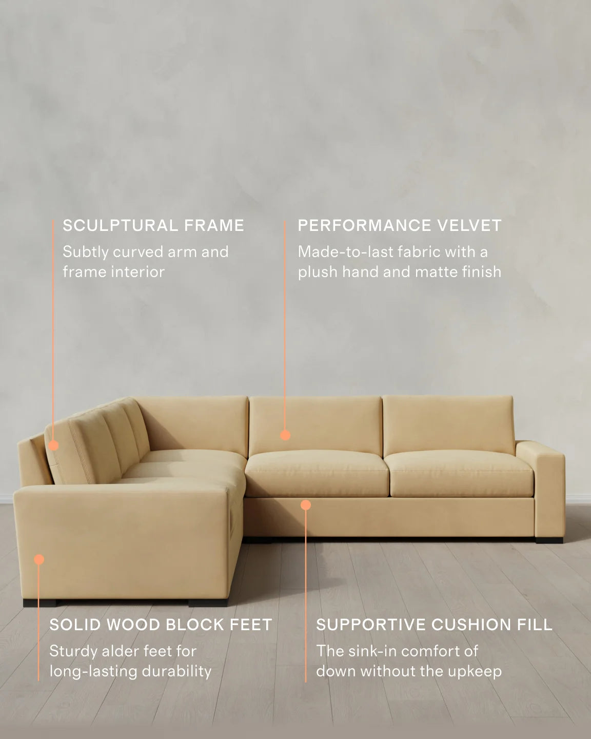 Stillman L Sectional in Performance Velvet - 116x116 / Java