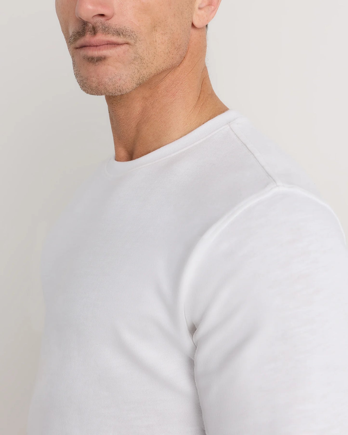 100% Organic Cotton Slub Long Sleeve Tee - S / Classic White