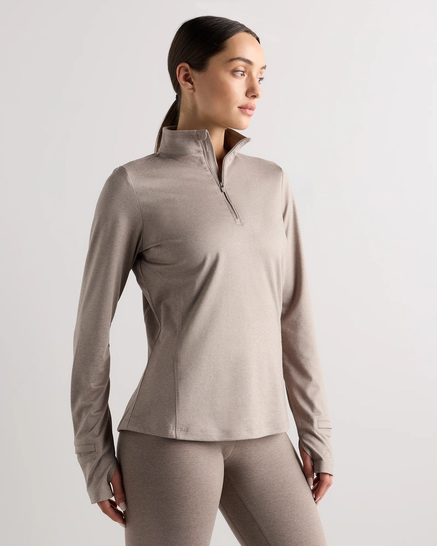 Flowknit Quarter-Zip Pullover - XS / Heather Deep Navy