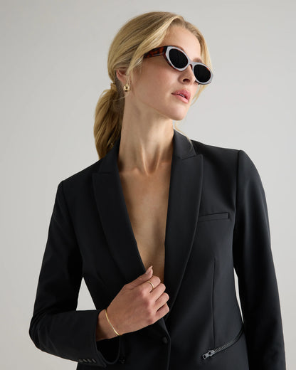 Milan Polarized Acetate Sunglasses - One Size / Black with Grey lens