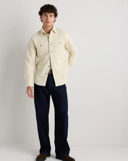 Organic Stretch Corduroy Utility Shirt - S / Dark Khaki