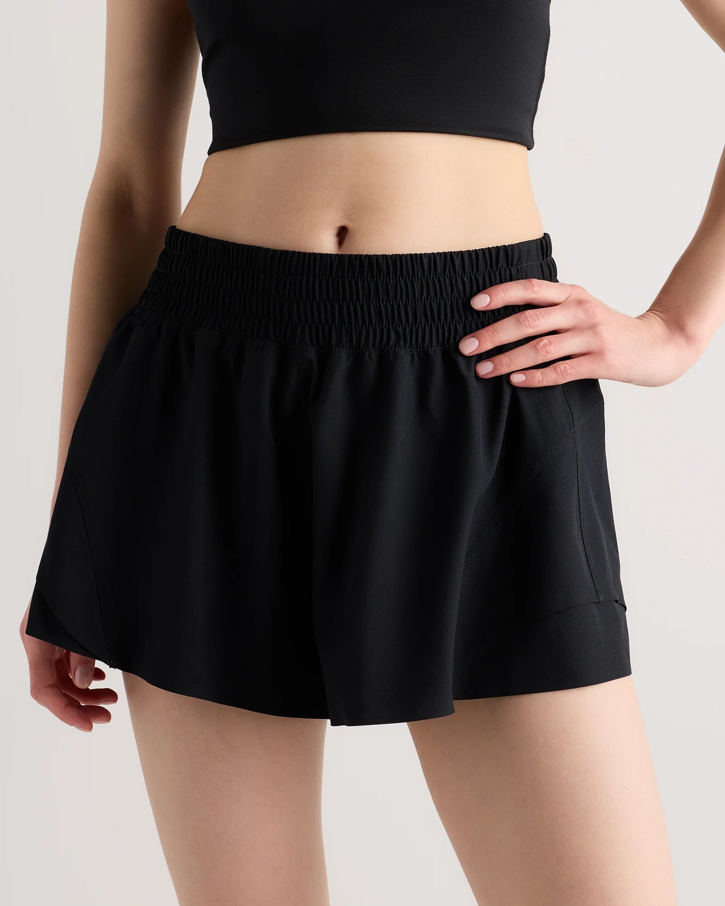 High-Rise Glide Running Shorts - XS / Black