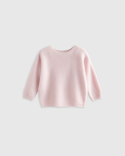 Washable Cashmere Fisherman Tunic Sweater - 3-6M / Heather Grey