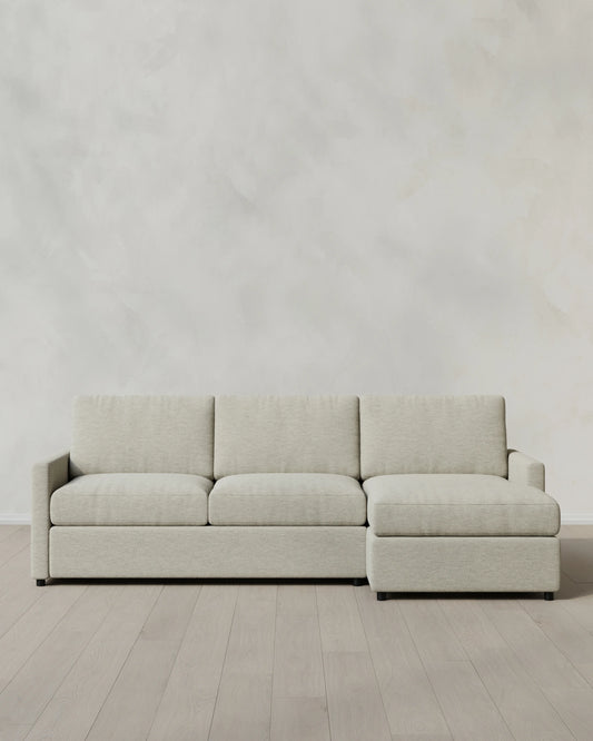 Brennan Chaise Sectional in Performance Basketweave - Right Arm / Flax