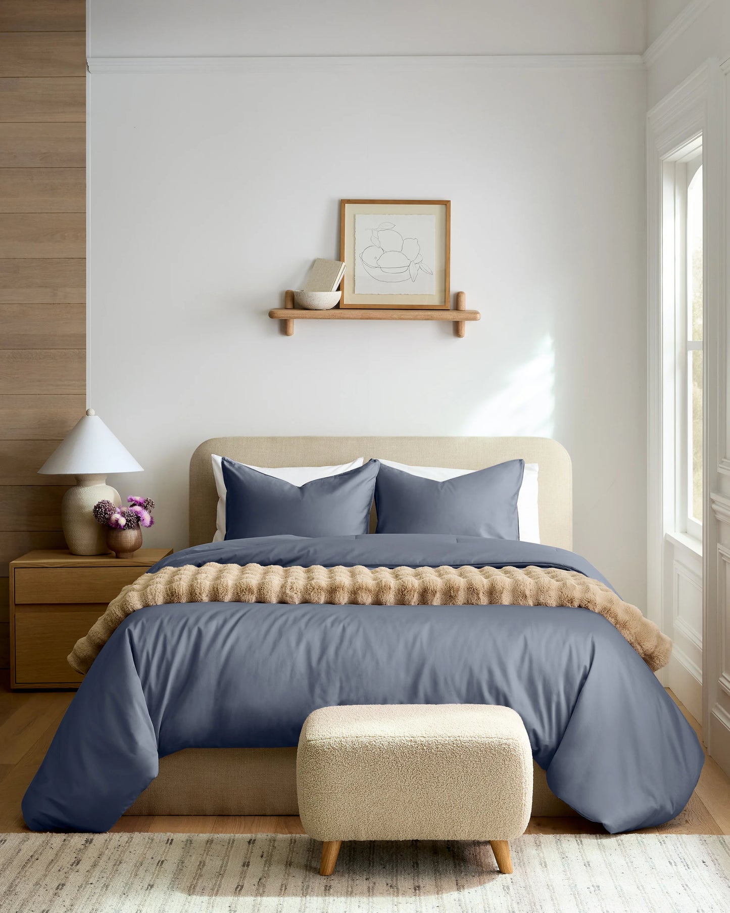 Organic Cotton Sateen Sham Set - Standard / Mineral