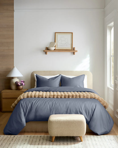 Organic Cotton Sateen Sham Set - Standard / Mineral