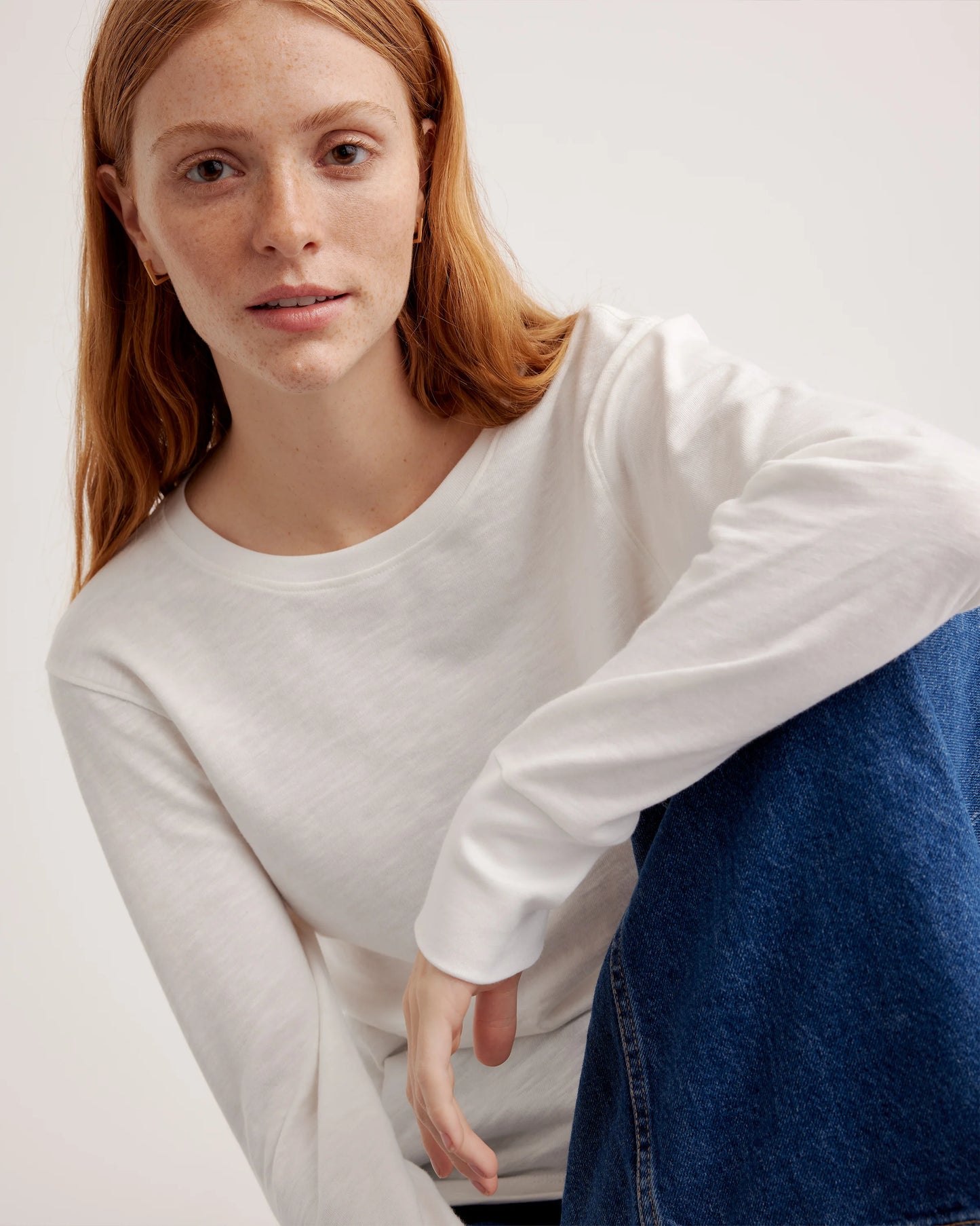 100% Organic Cotton Slub Long Sleeve Tee - XS / Smoked Thyme Green