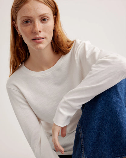 100% Organic Cotton Slub Long Sleeve Tee - XS / Smoked Thyme Green