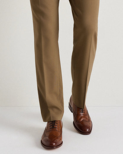 Italian Leather Wingtip Oxford - 7 / Cognac