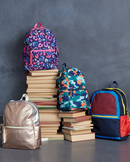 Recycled Double Pocket Backpack - One Size / Rainbow Clouds