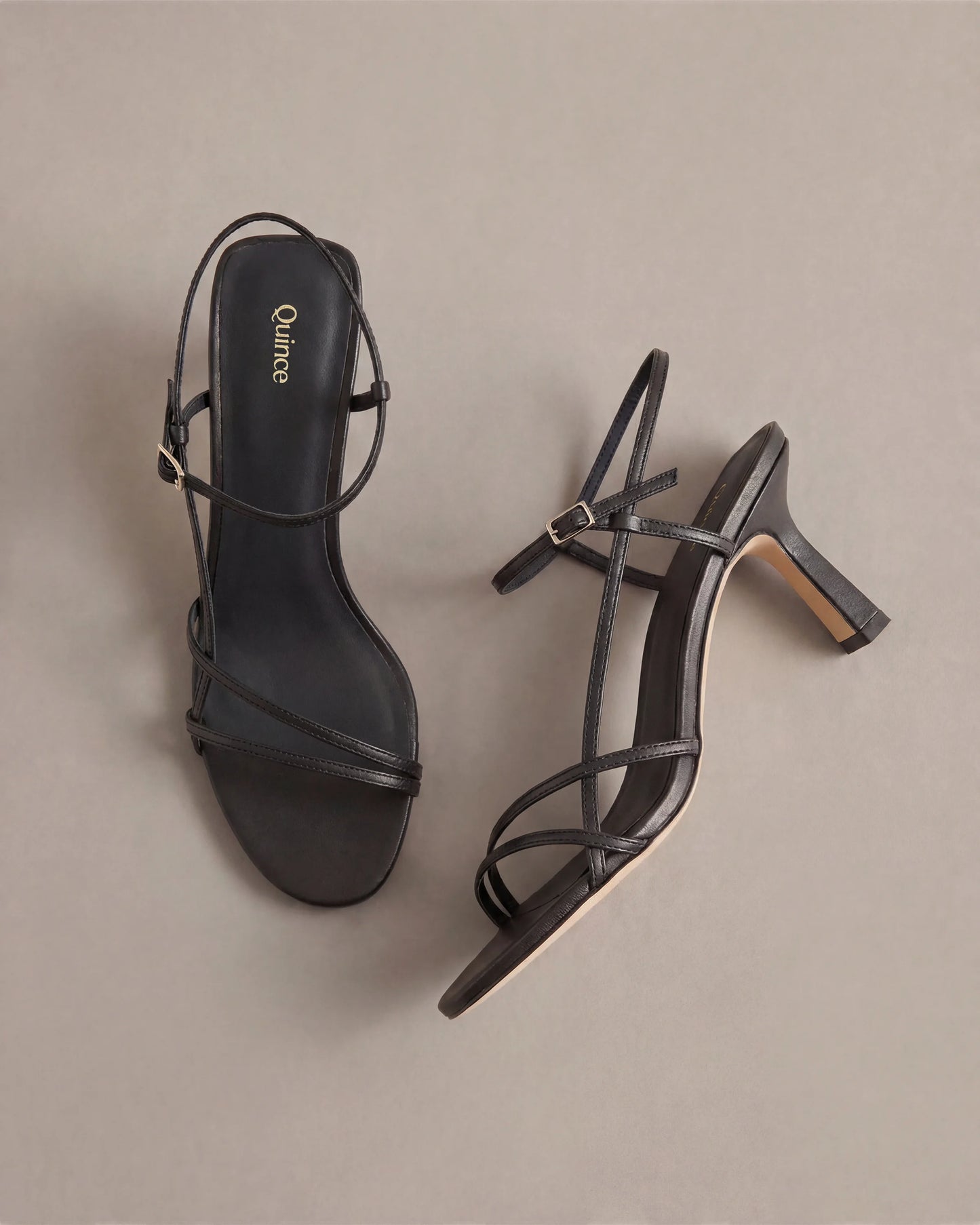 Italian Leather 70mm Strappy Heel - 5 / Metallic Gold