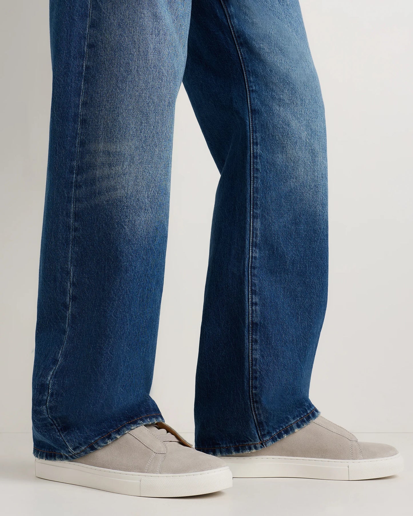 Italian Suede Tailored Sneaker - 7 / Fog