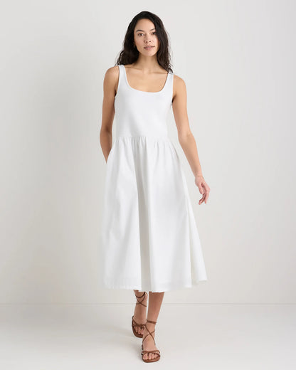 Cotton Mixed Media Tank Dress - XS / Pale Custard Yellow