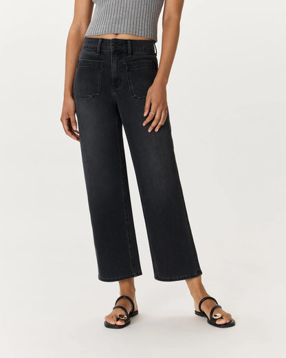 Bella Stretch Patch Pocket Wide Leg Jeans - 24 / Seaside Blue