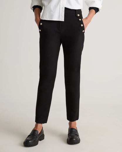 Ultra-Stretch Ponte Straight Leg Mariner Pants - XS / Morel Grey