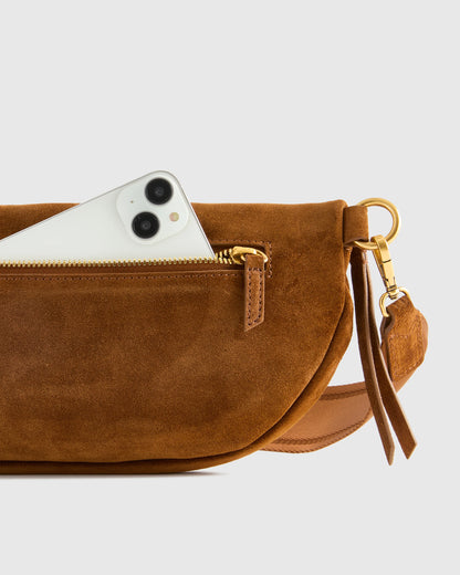 Quinn Suede Sling Bag - One Size / Whiskey