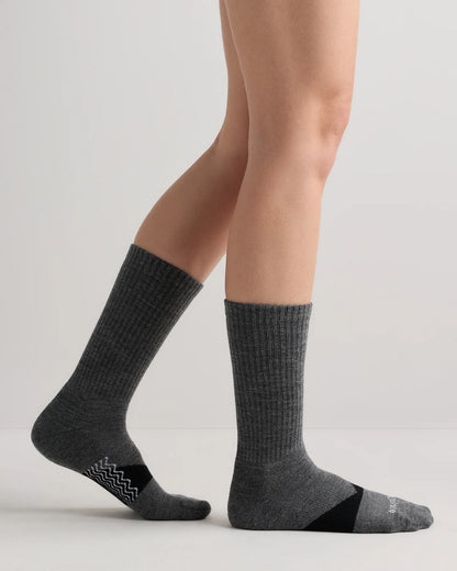 Alpaca Crew Socks (3-Pack) - S / Heather Grey