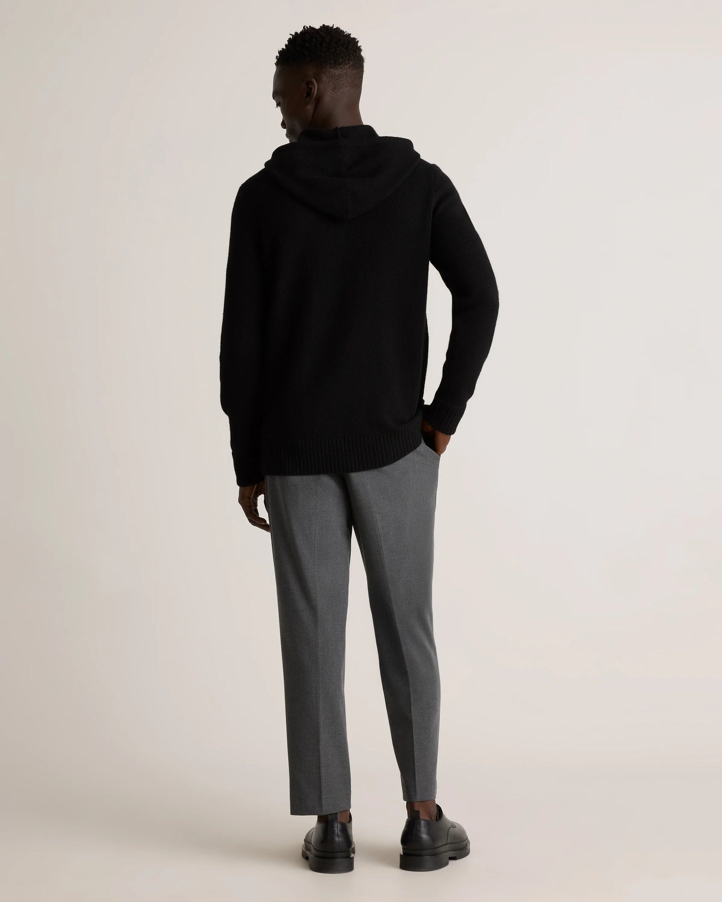 100% Yak Wool Pullover Hoodie - S / Warm Heather Grey