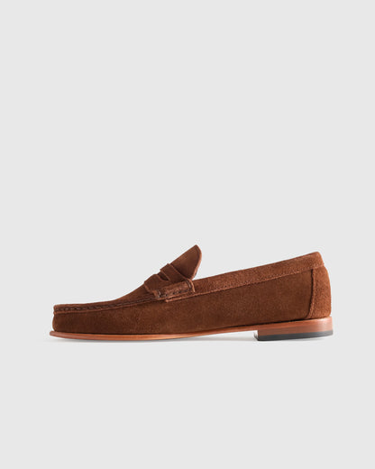 Essential Suede Penny Loafer - 7 / Whiskey