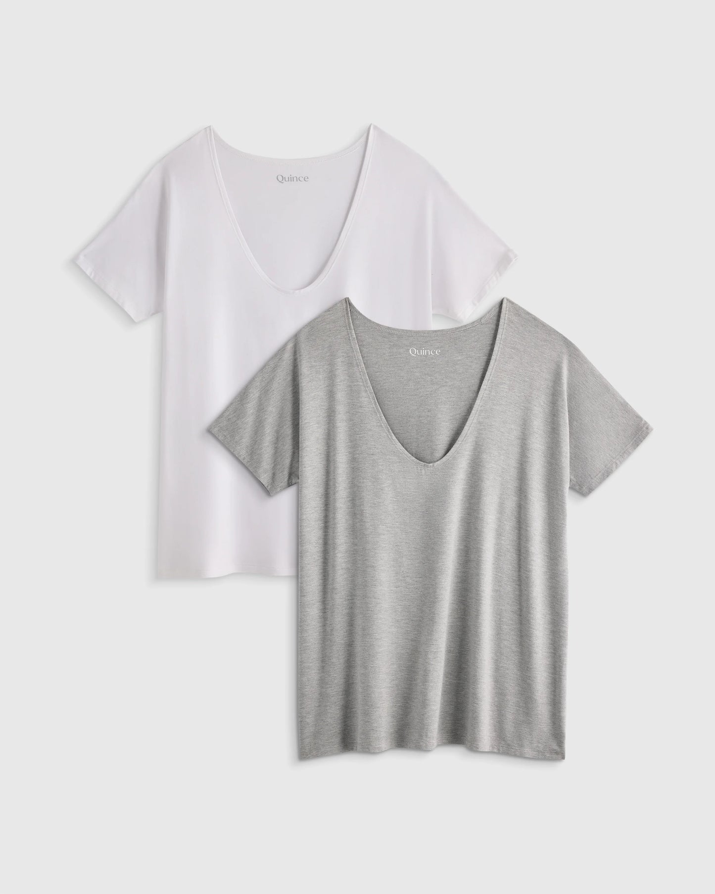 Bamboo Jersey Maternity Dolman Sleeve Tee (2-pack) - XS / White/Grey