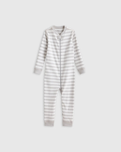 100% Organic Cotton One Piece Pajama - 2T / Navy Stripe