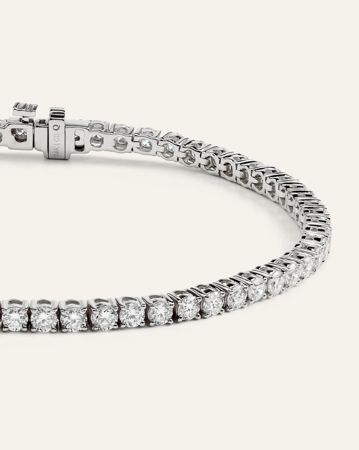 14K Gold Lab Grown Diamond Tennis Bracelet - 4ctw - 6.5" / Yellow Gold