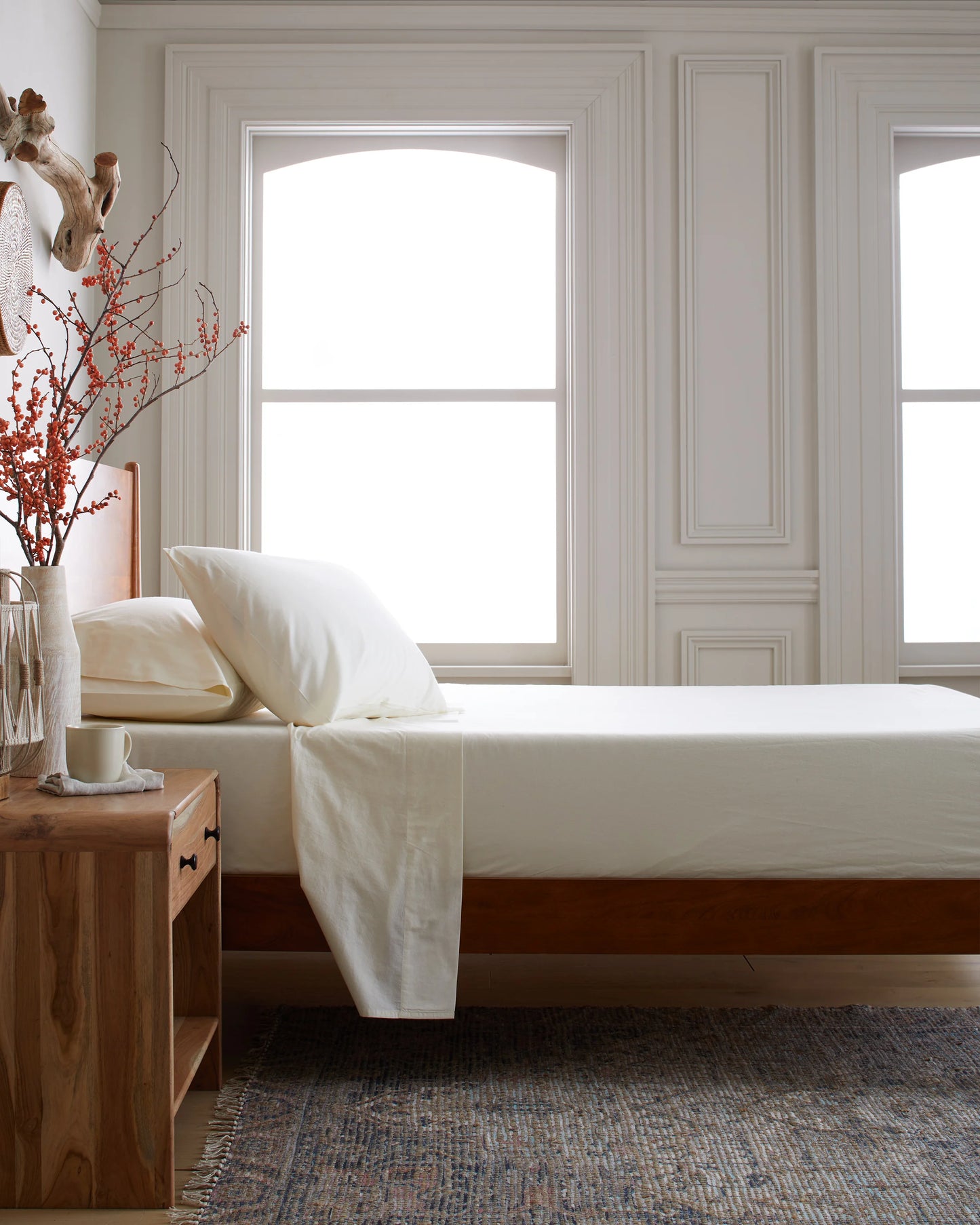 Organic Brushed Cotton Deluxe Bedding Bundle - Twin / White