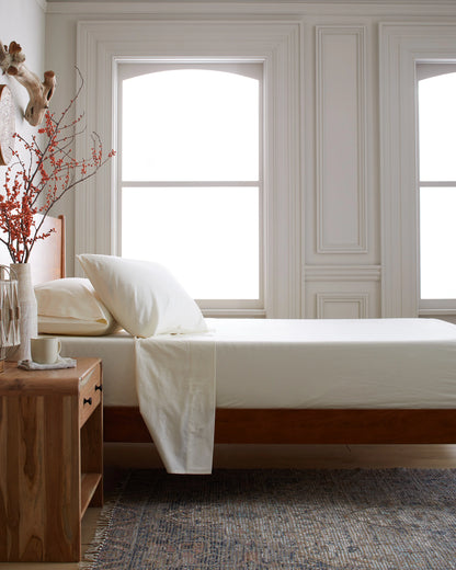 Organic Brushed Cotton Deluxe Bedding Bundle - Twin / White