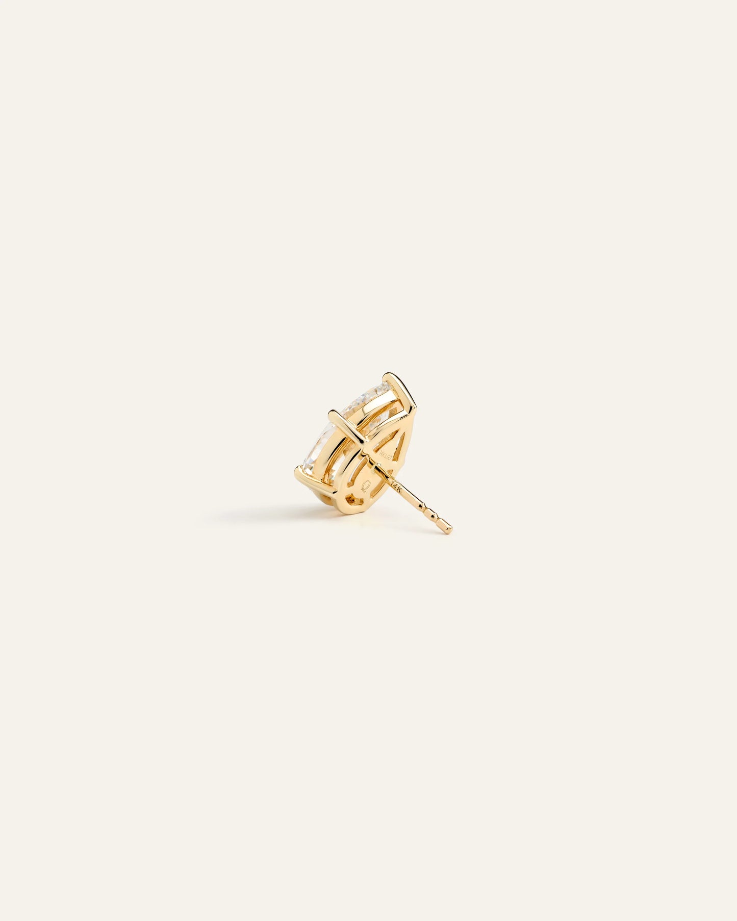 14K Gold Lab Grown Diamond Statement Pear Studs - 6ctw - One Size / Yellow Gold