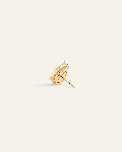 14K Gold Lab Grown Diamond Statement Pear Studs - 6ctw - One Size / Yellow Gold